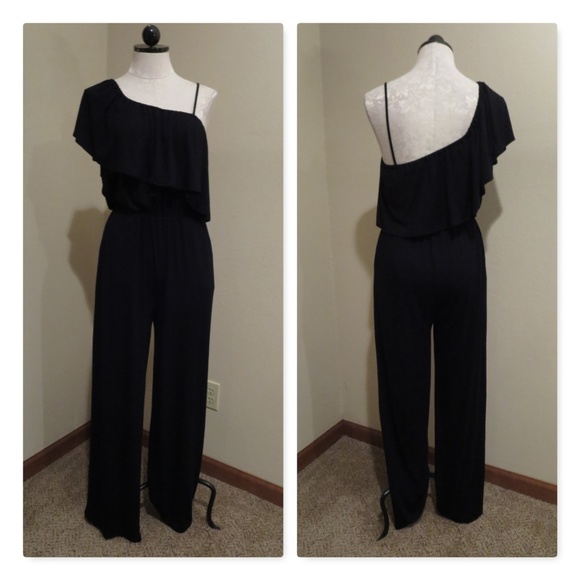 Natori Pants & Jumpsuits Josie Natori One Shoulder Ruffled Jumpsuit